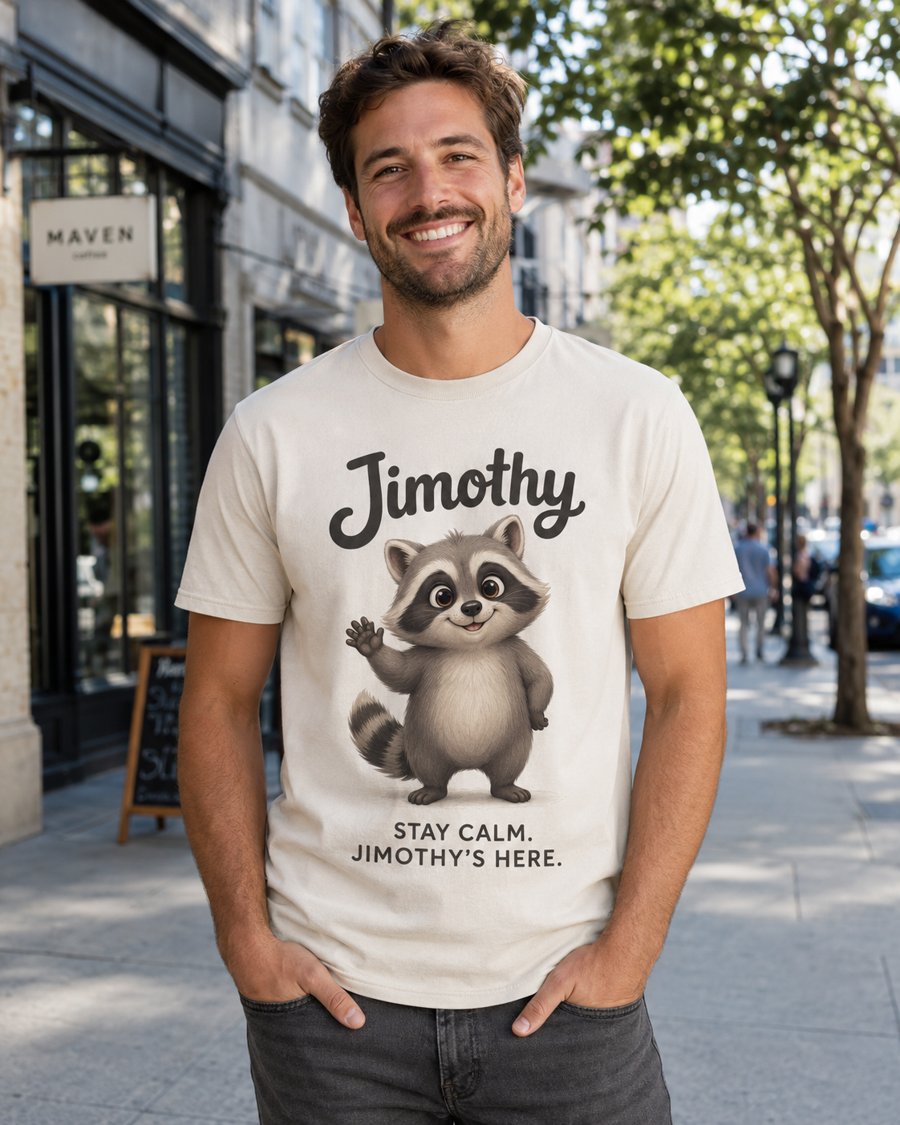 STAY CALM. JIMOTHY'S HERE. my dry cleaning bill disagrees.