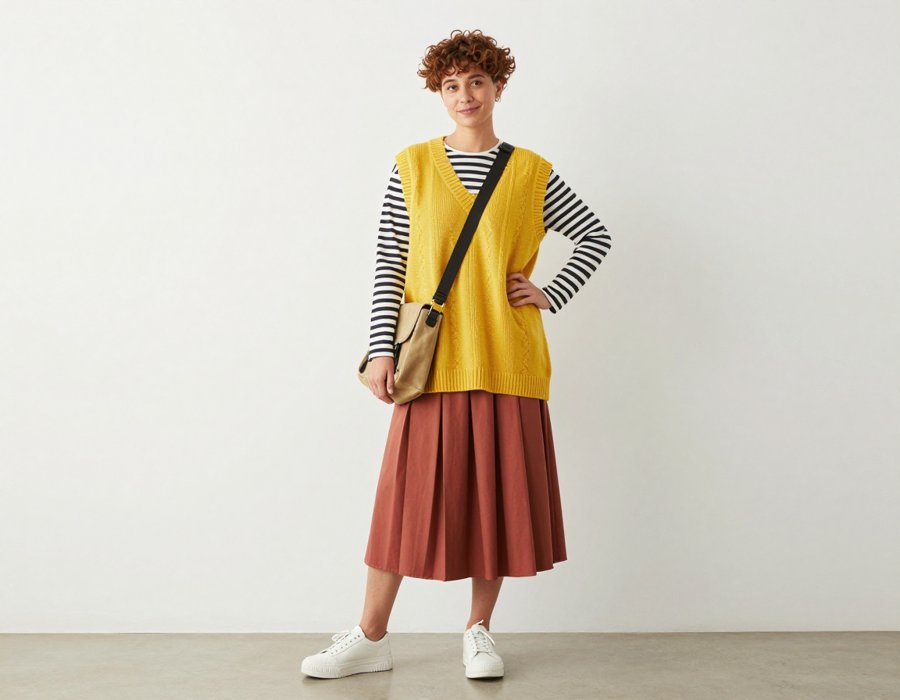 Preppy Fall Vibes: Styling a Yellow Sweater Vest