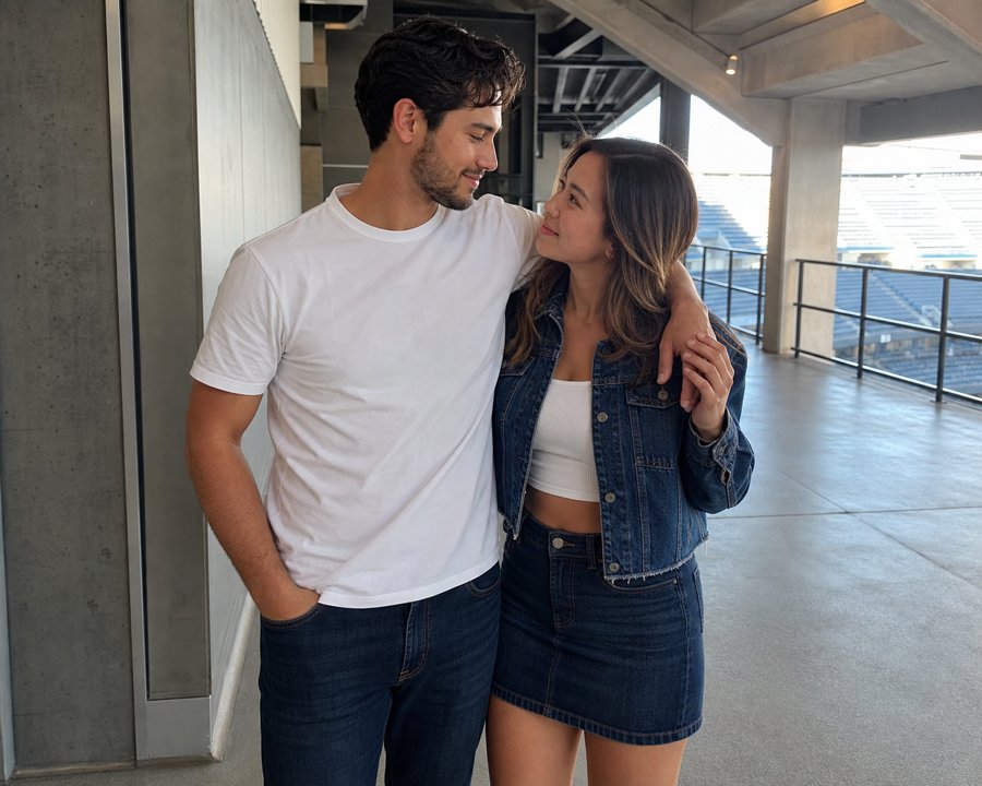 matching denim is the move here