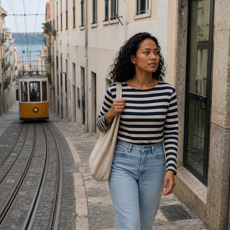 nobody does stripes better than this girl and that tote? essential.