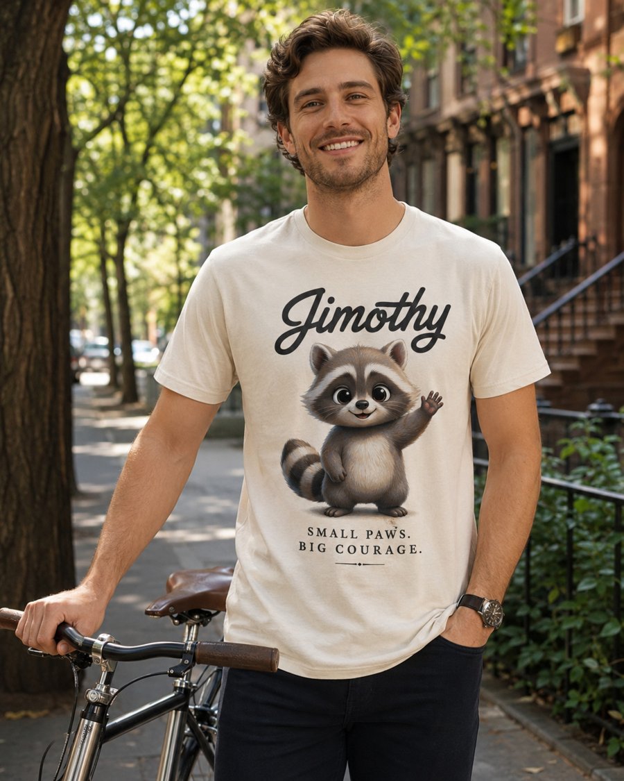 i need this jimothy shirt with SMALL PAWS. BIG COURAGE asap.