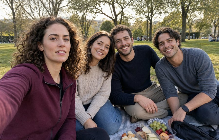 maroon zip-ups are the ultimate picnic layer