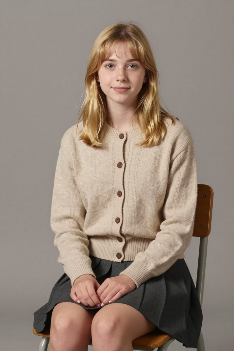 Cozy Beige Cardigan & Pleated Skirt: The Perfect Fall Campus Look