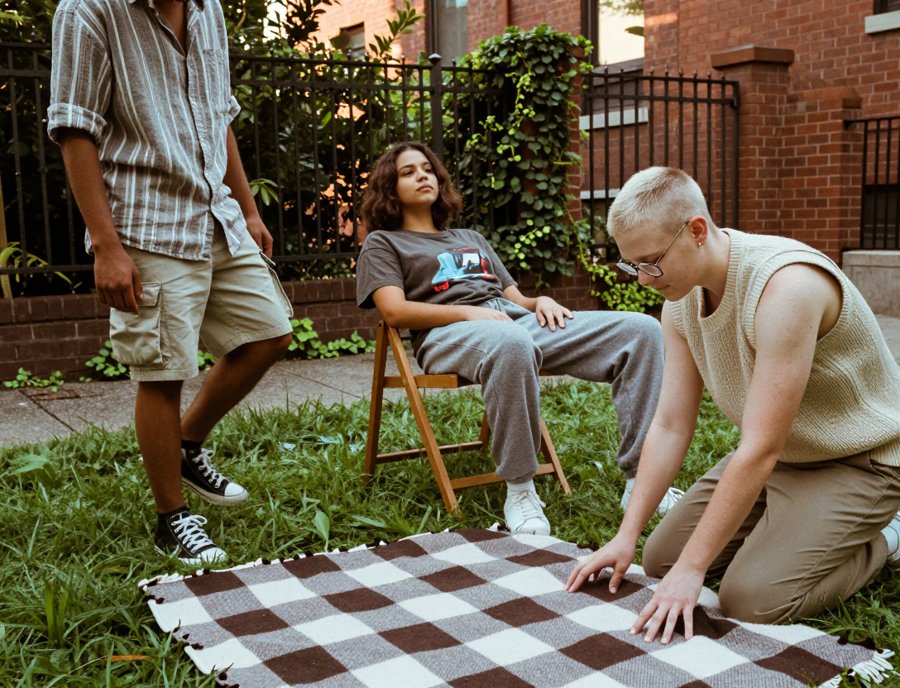 this knit vest is giving cozy picnic energy