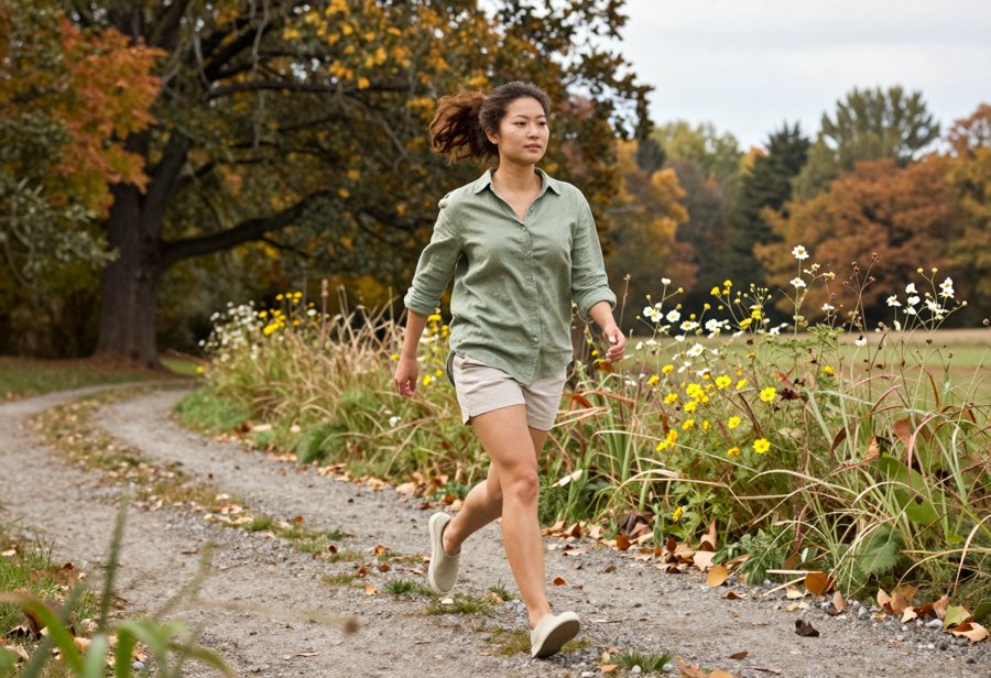 The perfect fall walk outfit for crisp days