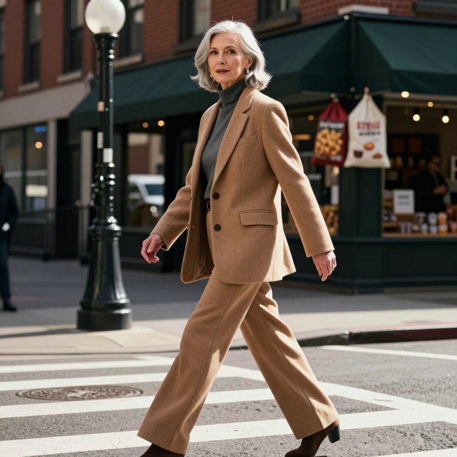 camel suit same energy as my boss lady energy