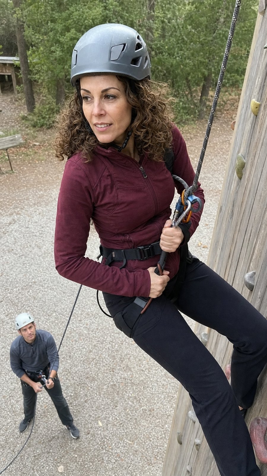 This burgundy quarter-zip is exactly what I needed for the climbing rack