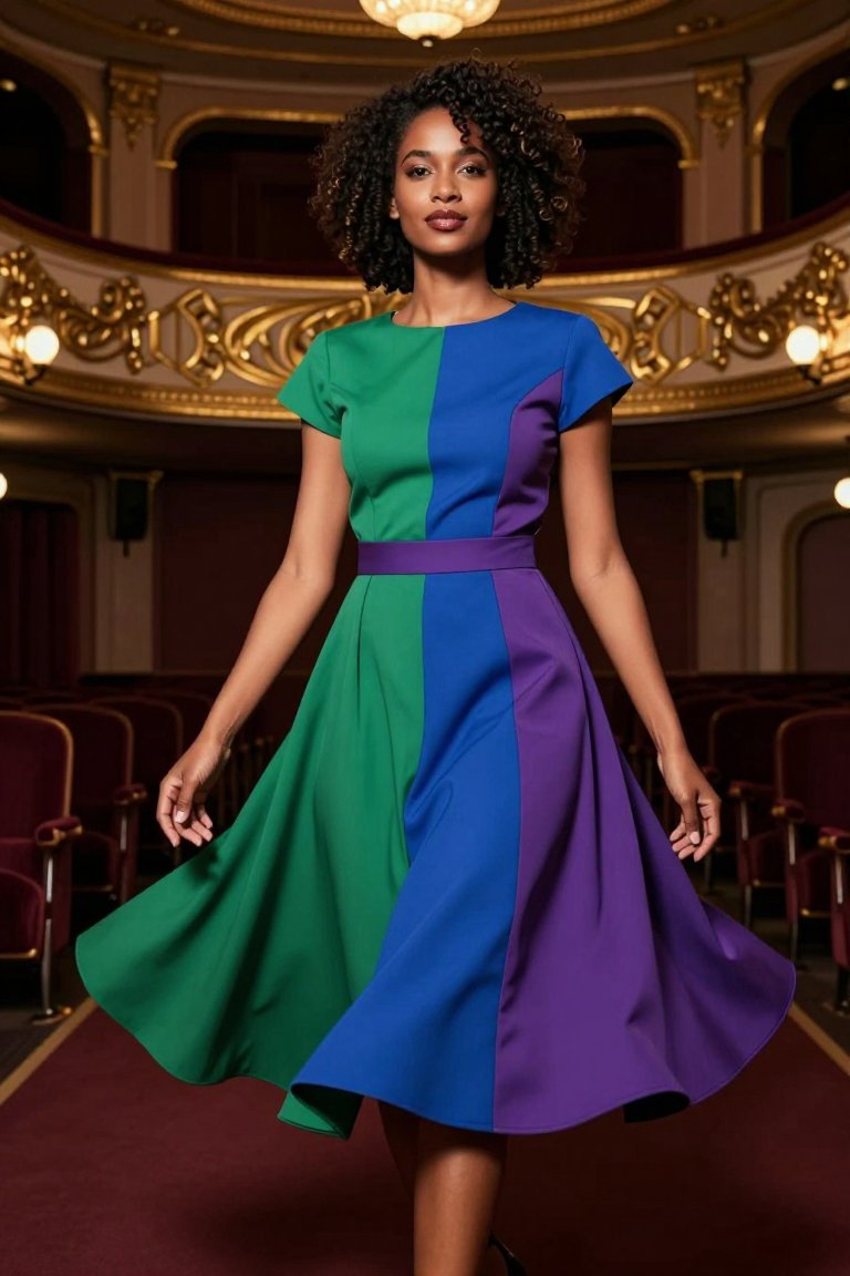 the emerald and royal blue combo is loud