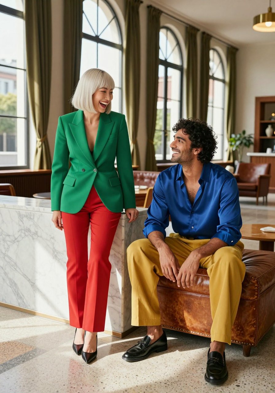 green blazer is doing all the heavy lifting