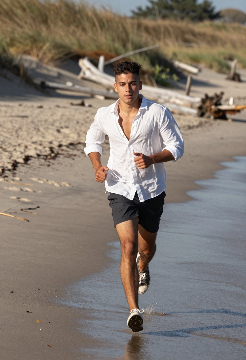 The neutral beach run outfit