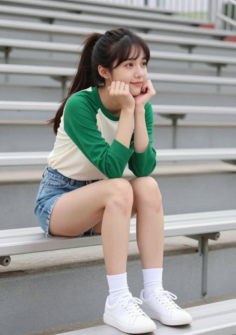 the green sleeves on this tee trend are so fresh